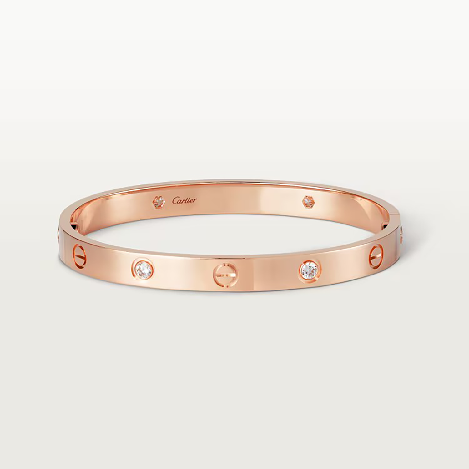 L BRACELET 4 DIAMONDS, ROSE GOLD
